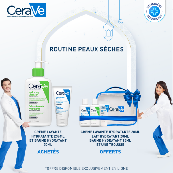 Pack CeraVe Peaux Sèche : Crème Lavante Hydratante 236 ml + Baume hydratant 50ml