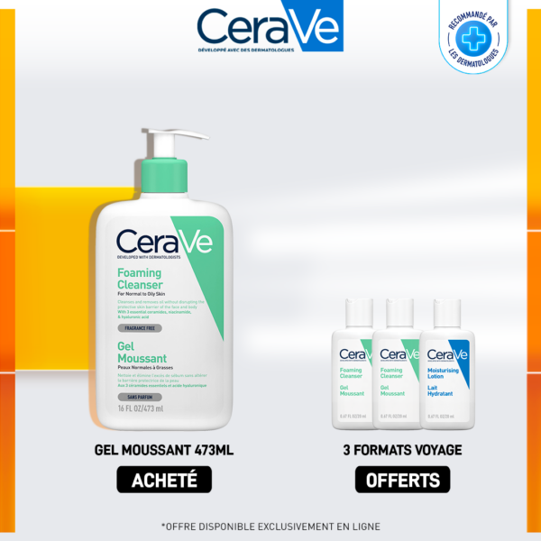 CeraVe Gel Moussant Nettoyant Peau Normale à Grasse | 473ml