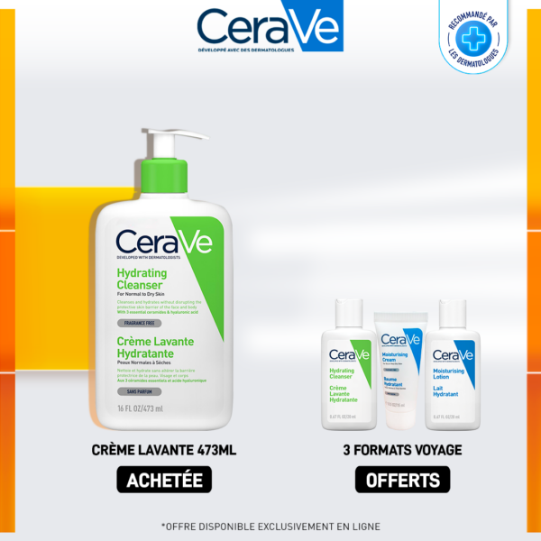 CeraVe Crème Lavante Hydratante Peau Normale à Sèche | 473ml