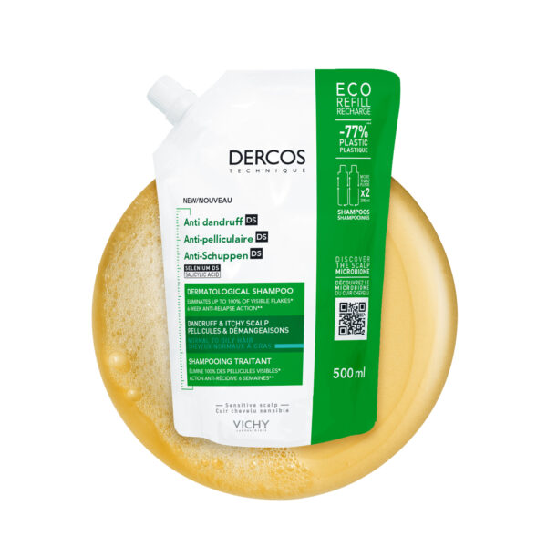 DERCOS TECHNIQUE ECO-RECHARGE SHAMPOOING ANTIPELLICULAIRE DS – CHEVEUX NORMAUX A GRAS