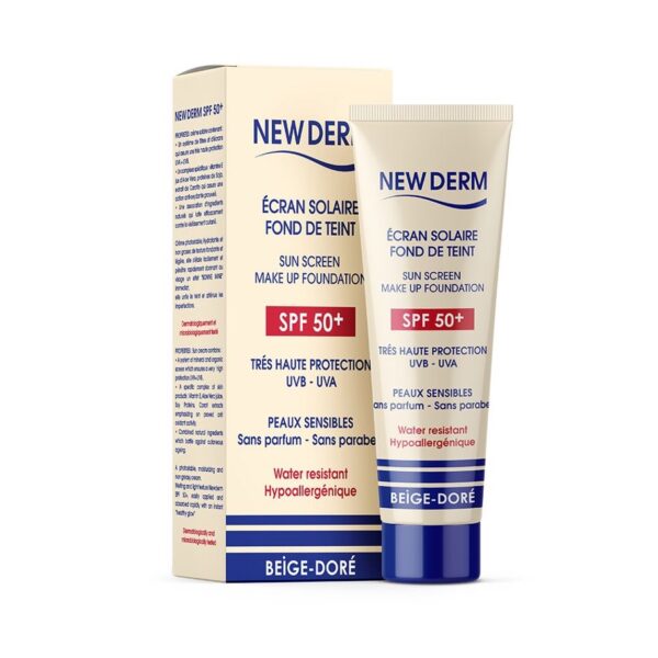 NEW DERM Crème solaire SPF50+ Beige Doré