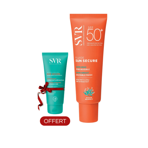 SVR ECRAN SUN SECURE FLUIDE TOUCHER SEC SPF 50ML + LAIT APRES SOLEIL 50ML OFFERT