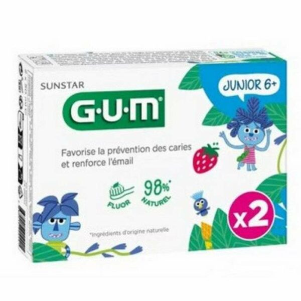 GUM JUNIOR 6+ PACK 2 DENTIFRICES