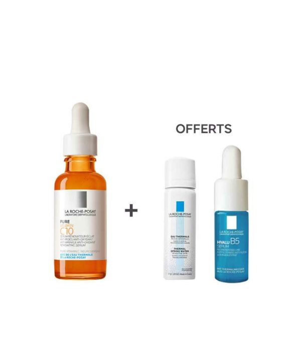 LA ROCHE POSAY PURE VITAMINE C10 30ML ACHETE ET HYALU B5 SÉRUM ANTI-ÂGE 10 + EAU THERMAL 50ML OFFERTS