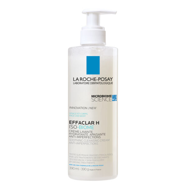 La-Roche-Posay EFFACLAR H ISO-BIOME Crème Nettoyante | Peau sèche à tendance acnéique | 390ml