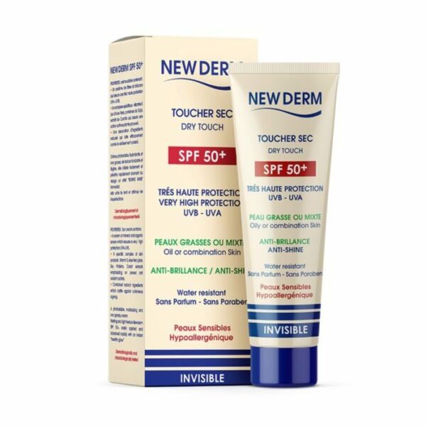 NEW DERM CREME SOLAIRE INVISIBLE SPF 50+ TOUCHER SEC 50 ML