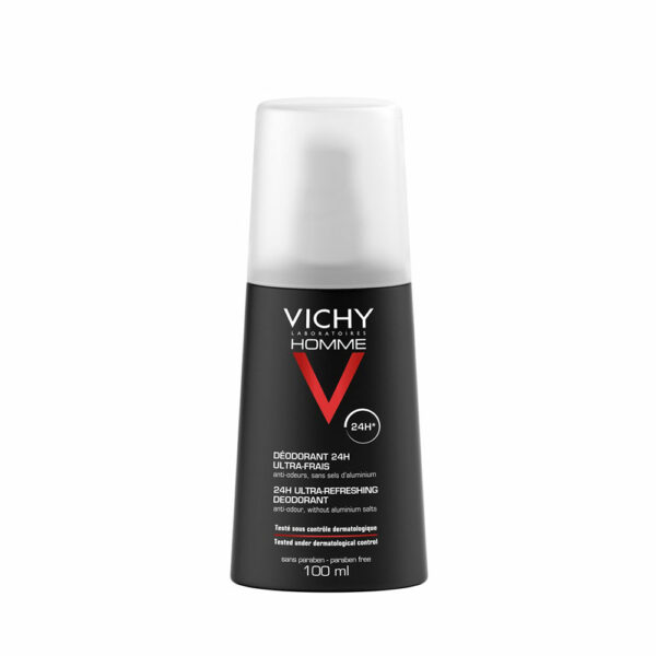 Vichy Homme Déodorant Vaporisateur Ultra-Frais 24H Peau Sensible | 100ml